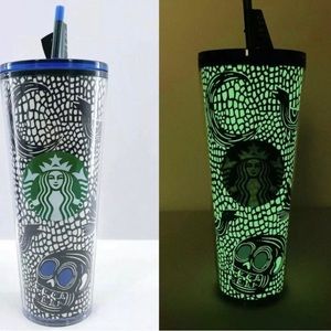 One Starbucks glow in the dark 2020 Halloween Skull tumblers